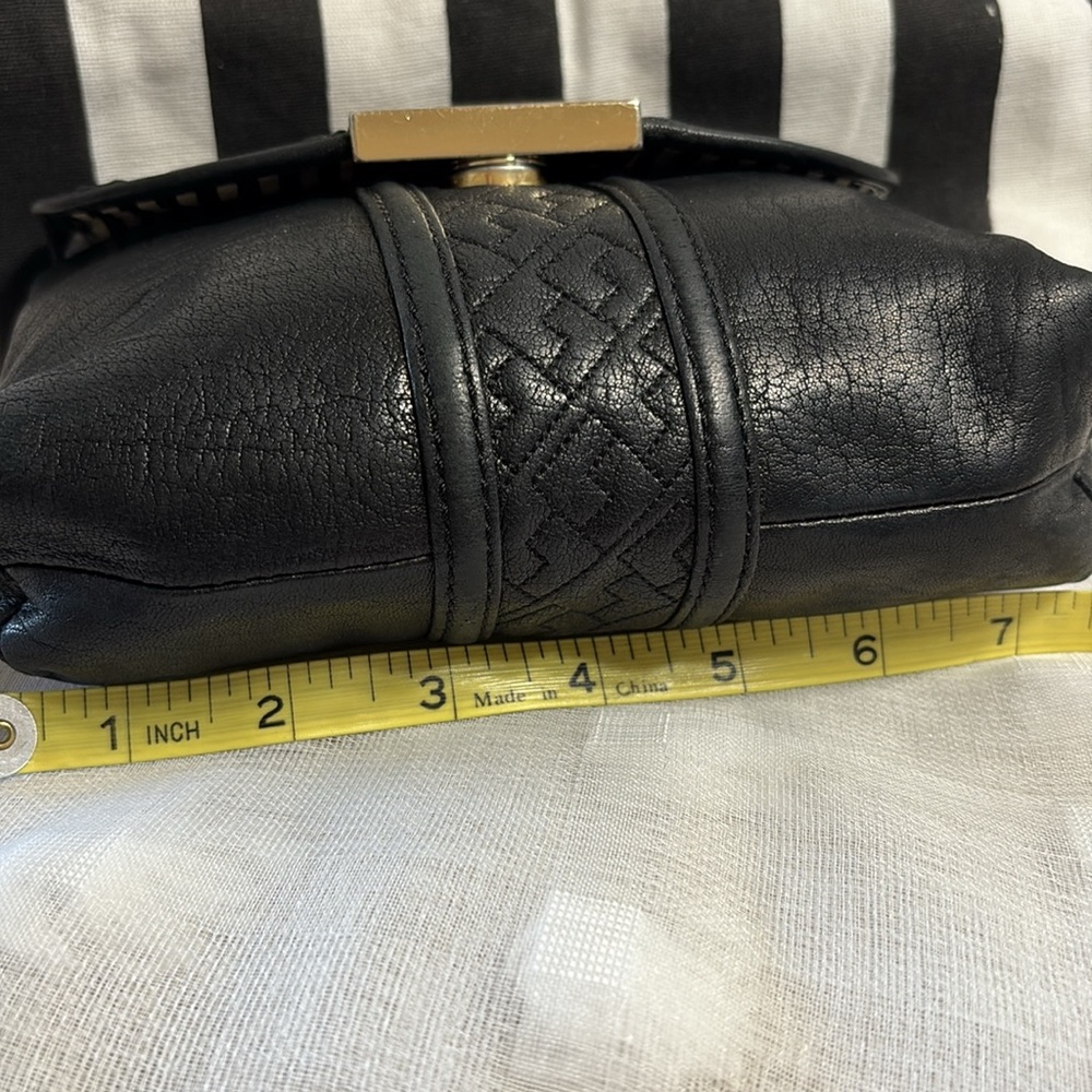 L.A.M.B. Gwen Stefani Black Leather Vintage Clutch - Picture 7 of 10